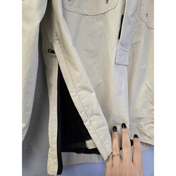 Hollister All-Weather Anorak Jacket Cream/Beige XS Half-Zip Utility Style - Picture 2 of 5